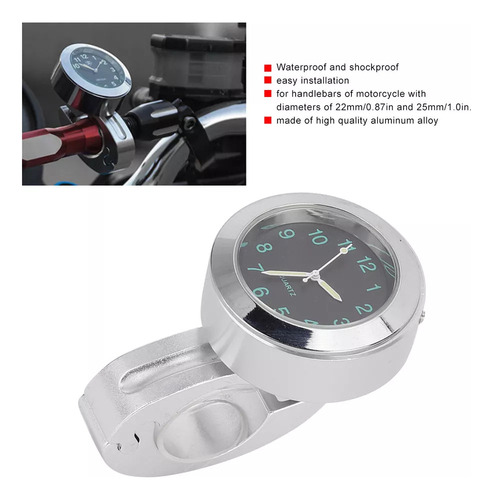 D Reloj De Manillar De Motocicleta Resistente Al Agua A