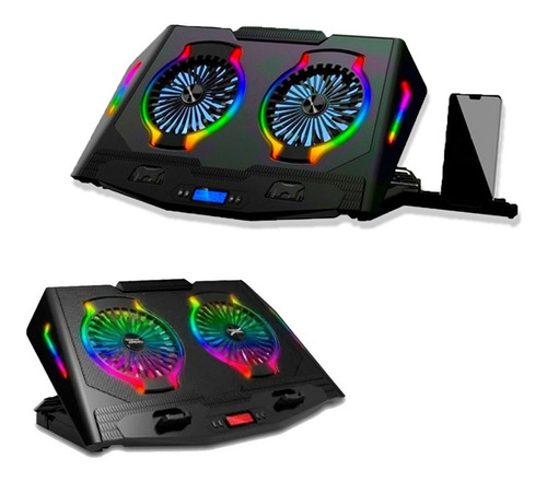 Cooler Para Laptop Gamer Rgb Cybercol Ha-n10 Hasta 17 Pulgad