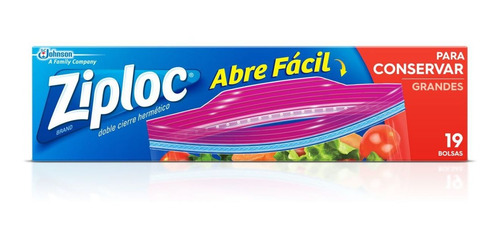 Imagen 2 de 2 de Bolsas Herméticas Ziploc Para Conservar Grande 19un