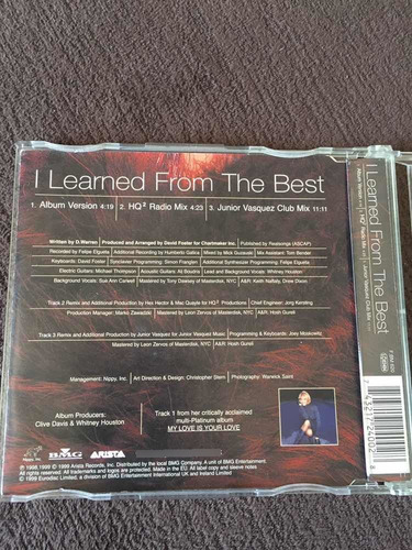 Cd Single Whitney Houston I Learned From The Best Remixes (Usado)