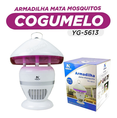 Armadilha Para Mosquito Por Sucção Cogumelo Bivolt Nsbao