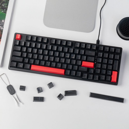 Teclado Mecanico Cable Keychron Lemokey X5 Qmk Sw/red Teclado Negro Idioma Inglés Internacional