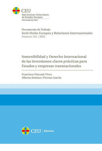 Sostenibilidad Y Derecho Internacional Inversiones -   - * 