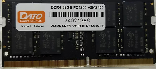 Memoria Dato Ddr4 32gb 3200mhz Para Notebook Dt32g4dsdnd32