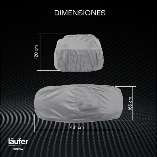Imagen 9 de 10 de Funda Cubre Auto Laufer Nylon Doble Costura Impermeable