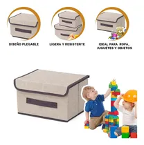 Comprar Pack5 Caja Para Almacenar Articulos De 25x19x16cm Beige