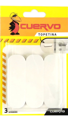 Topetina Cuervo Rectangular Blanca X 3 Unidades