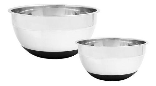 Set X2 Bowls Acero Inoxidable Base Silicona Antideslizante