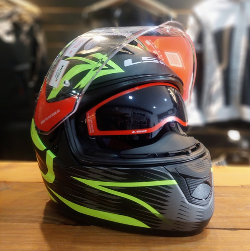 Casco Moto Ls2 320 Evo Jink Mate Negro Amarillo-allmotors -
