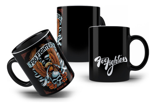 Caneca De Porcelana Presente Fã Banda Foo Fighters Poster