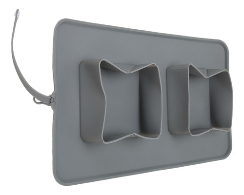 Dog Food Feeding Mat Silicone Double Bowl Foldable Anti Slip