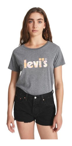 Remera Levi's The Perfect Tee Poster Logo Floral Mujer