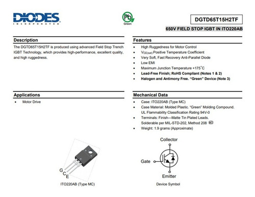 Imagem 5 de 5 de 12x Igbt Dgtd65t15h2tf,65t15h2tf,dgtd65t15,dgtd65 Para Fonte