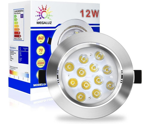 16 Pz Empotrado Plafon Led 12w Spot Dirigible Luz Fria