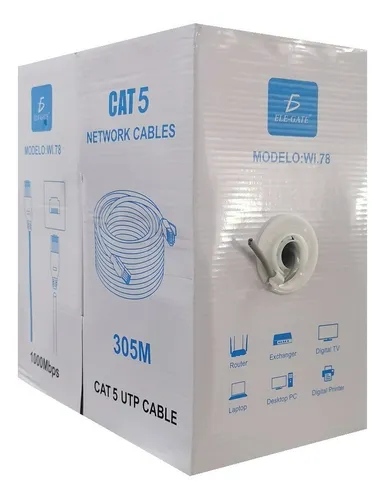 comprar Bobina Cable De Red Utp 305m Cat 5e Cat5e Rj45 Ethernet