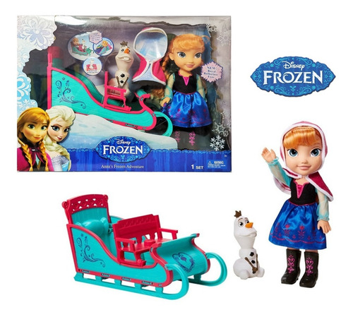 Frozen Disney Trineo Muñeca Anna Y Olaf Original