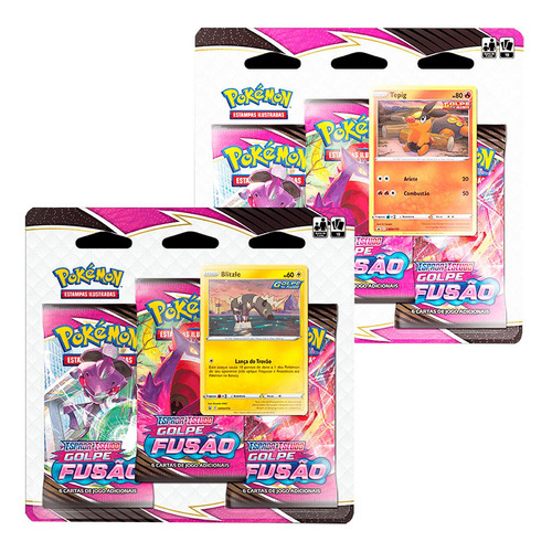 Carta Pokémon Pack Tripe Golpe De Fusão Ee8 Tepig E Blitzle