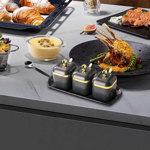 Bake Recipiente Con Tapa Cuchara Y Bandeja De Tres Latas
