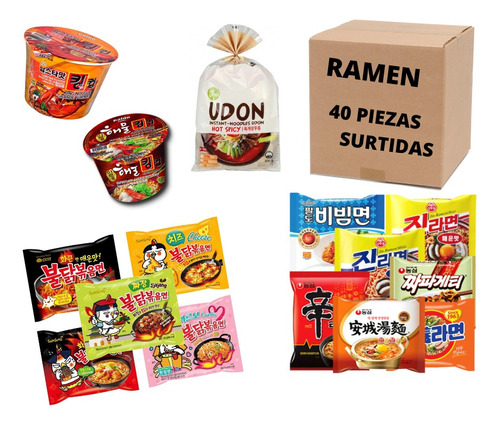 Caja Ramen Sabores Surtida Para Negocio 40pz