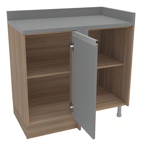 Balcão De Cozinha Campanele 1 Porta Castanho/cinza