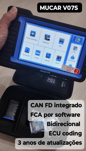 Auto Scanner Mucar Vo7s Can Fd, Fca 3 Anos De Licença Grátis