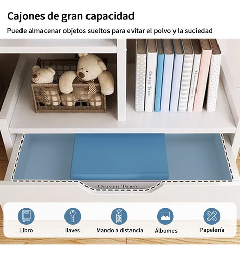 Librero Almacenamiento Multicapa Con Cajón Minimalista 142cm