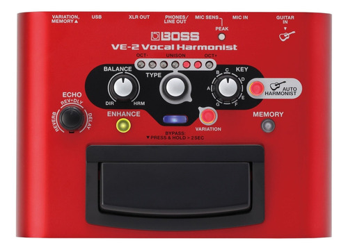 Imagem 1 de 4 de Pedal de efeito para instrumento de cordas Boss Vocal Effects Vocal Harmonist VE-2  vermelho