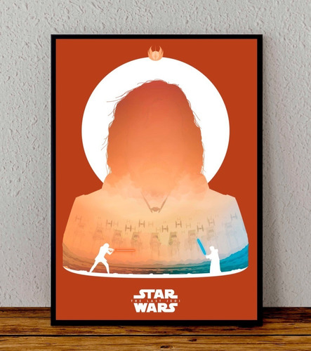 Cuadro 33x48 Poster Enmarcado Star Wars Ep 8 Kylo Ren  Luke