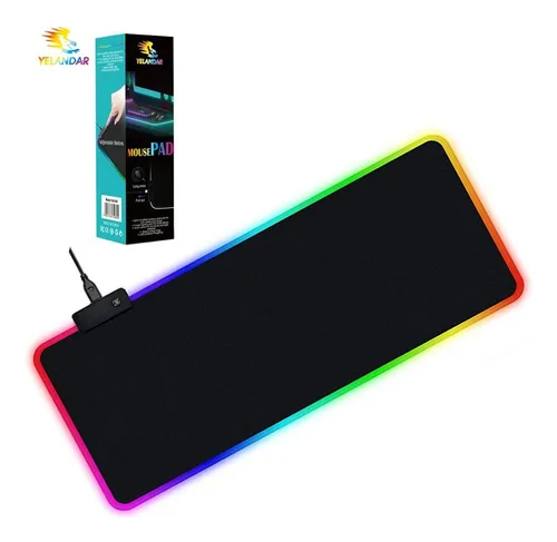 Mouse Pad Gamer 80x30 Cm Rgb Luz Led Usb Retroiluminado Color Negro