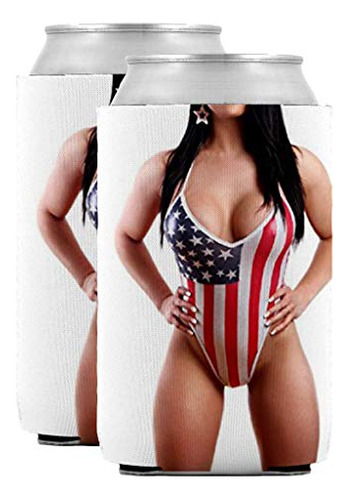 Bikini Bandera Usa, Paquete De 2 Neopreno, 12 Onzas | 16 Onz