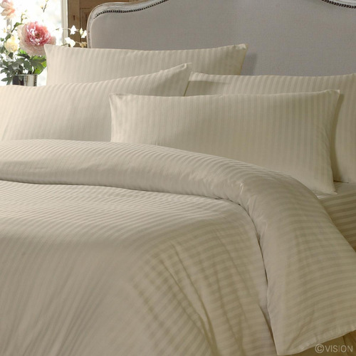 Set Duvet 7 Pzas Beige Líneas Microfibra Queen