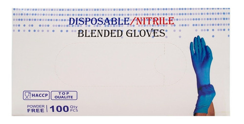 Guantes Descartables Nitrilo Celestes Sin Polvo 100 Unidades