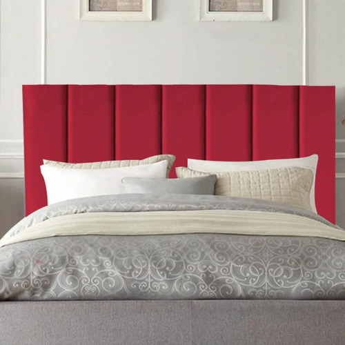 Cabeceira Estofada Cama Solteiro 90 Cm Sophia Carla Suede Cor Vermelho