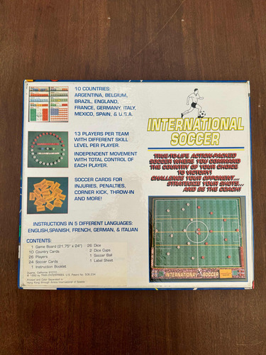 Jogo International Soccer Raro Tabuleiro Fifa Game Futebol