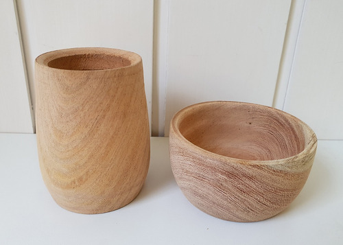 Mate Y Cazuelita De Madera Algarrobo Laura Craft