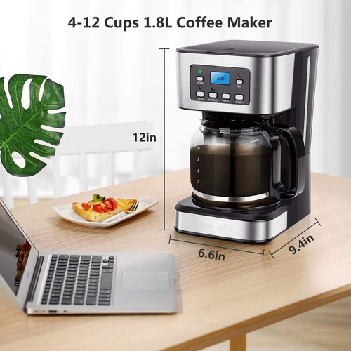 Cafetera Genérica Automática Negra 1.893l Con Timer