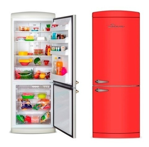 Heladera Siam Hsi-rt60 Combi Retro Roja
