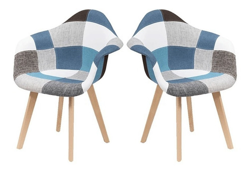 Silla de comedor Tienda El Garage Patchwork, 2 unidades