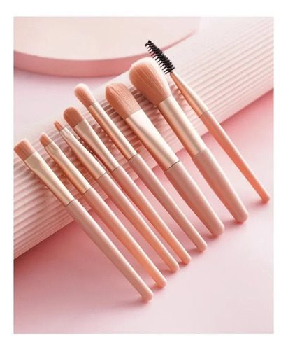 Brocha Mini Maquillaje Suave Set 8 Pz Sombra Ojos Cejas 10cm