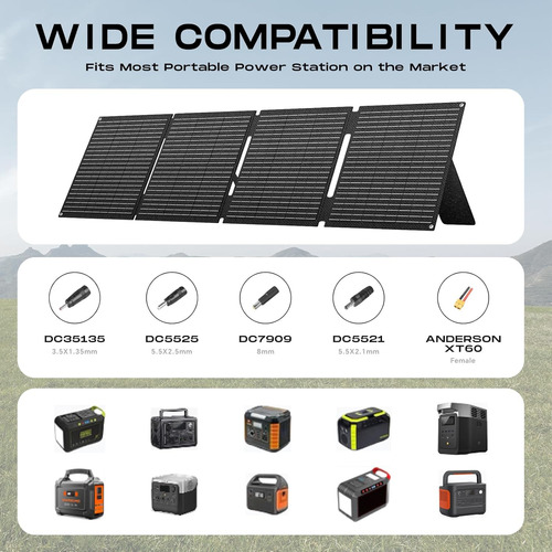 Panel Solar Portatil Central Electrica 100w Usb C Celular +