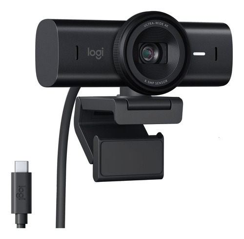 Cámara web Logitec Max Brio Ultra HD para conferencias, juegos, transmisión en color negro