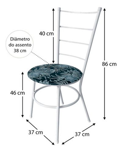 Cadeira Estofada Para Mesa De Mármore, Kit 4 Cadeiras