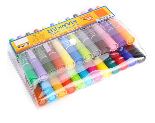Juego De Marcadores De Doble Punta 24 Colores Marcadores