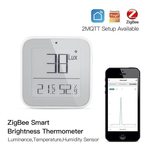 Sensor De Luz Temperatura Y Humedad Tuya Smart -electrocom-