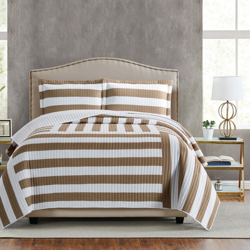 Imagen 4 de 6 de Cubrecama Quilt Cover Reversible +fundas Queen Barcelona D4