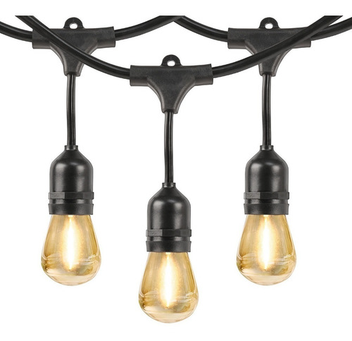 Imagen 3 de 4 de 5 Tiras Led De 24 Focos Luces Serie Vintage Exterior 14.6m