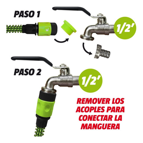Imagen 2 de 10 de Manguera Expansible + Pistola De 7 Funciones + Soporte Colga