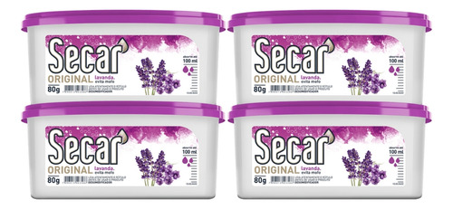 4 Unid. Anti Mofo Secar 80g Lavanda Desumidificador Gavetas