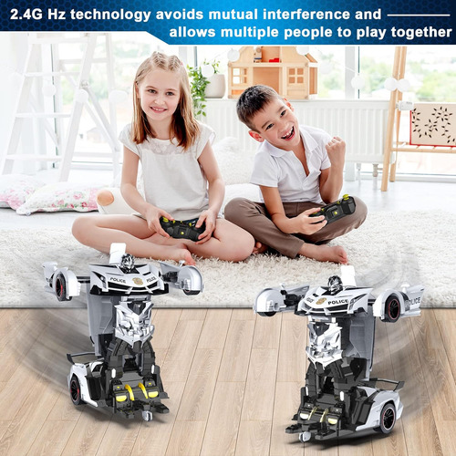 Fdj Remote Control Car - Transforma El Robot De Automóvil, U