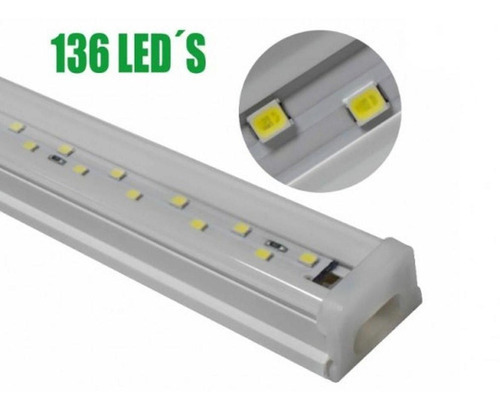 Tubo 136 Led T8 Luz Blanco Frio 20w Canaleta (10 Piezas)